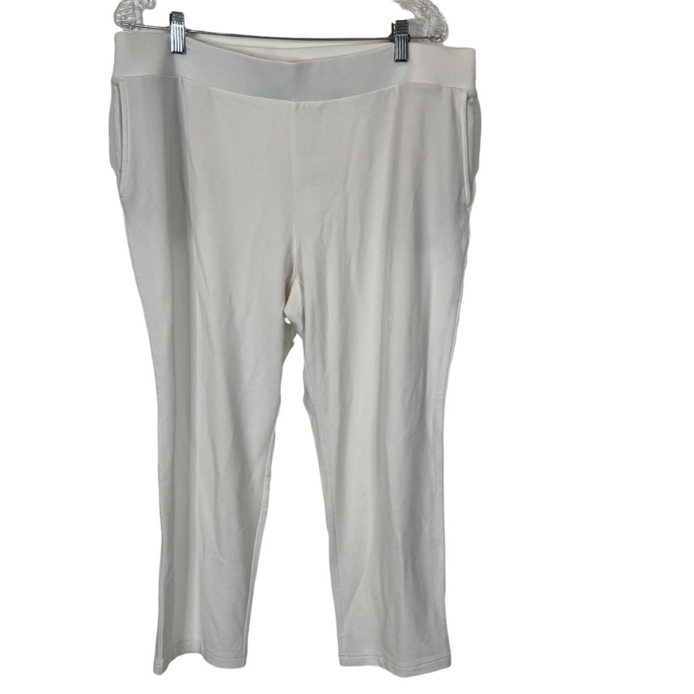 J.Jill Slim Leg Crop White Sz LARGE Womens Purejill Pants -NEW